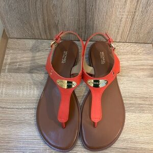 Michael Kors Brown and Orange Sandals with Minimalist Design